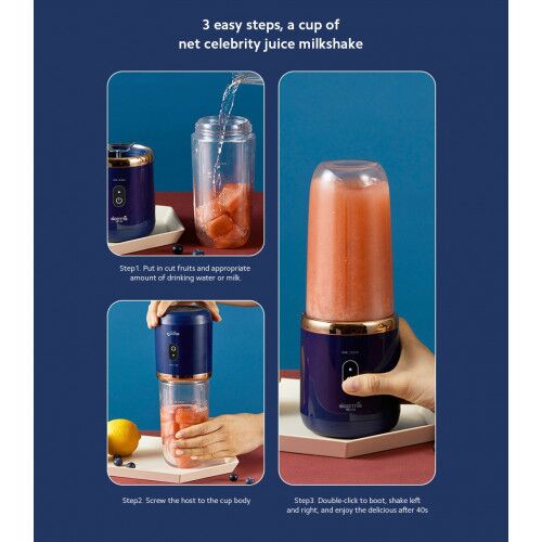 Портативный блендер Deerma Mini Juice Blender DEM-NU06 (Blue) - 2