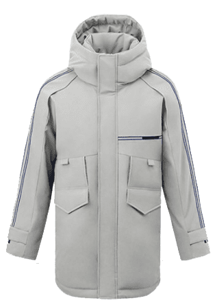 Куртка 90 Points Three-Dimensional Embroidery Hooded Down Jacket (Grey/Серый) - 1